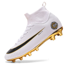 Load image into Gallery viewer, White Golden Men Football Boots High
