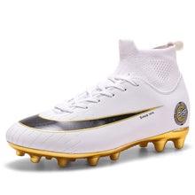 Load image into Gallery viewer, White Golden Men Football Boots High
