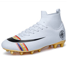 Load image into Gallery viewer, White Golden Men Football Boots High
